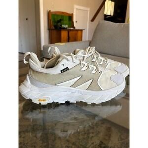 Hoka Women's Beige and White Athletic Sneakers
